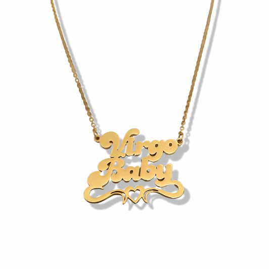 Gold Virgo Baby Necklace