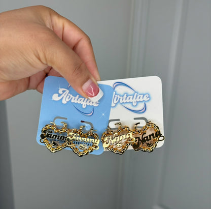 Mini Gold Rope Heart Hoops